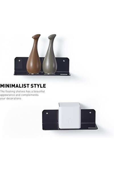 Generic Acrylic Floating Wall Shelves Set of 2,4,8 - Clear, Black, White (8, BLACK)