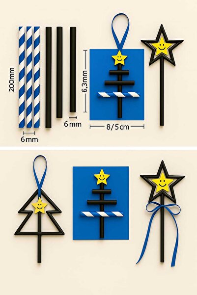 Paper Straws 3D Creative Kit for Kids – Modeling & Construction (Blue)