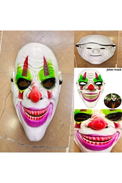 HarmonyAura Crazy Smile Psycho Clown Themed Joker Mask