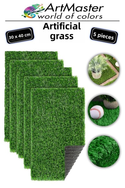Artmaster Artificial Grass 30X40 cm 5 Pieces A3 Size Decorative Model Grass A...