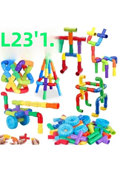 YILMEN Wheel Pipe Building Toy Building Blocks 72 Pieces Hand-Eye Coordinatio...