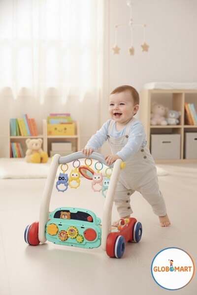 GLOBOMART 3in1 Piano Play Mat Game Mat Educational Lighted Musical Baby Activity Toys Smart Walker