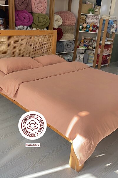 sutra 100% Cotton Muslin Fabric Double Duvet Cover Set