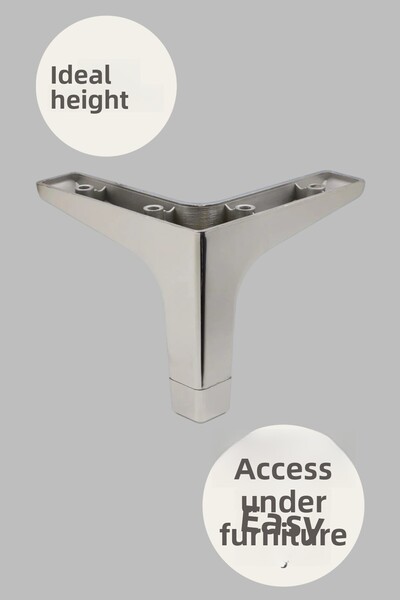 MH MiniHediye Luxury Furniture Sofa Coffee Table Tv Unit Seat Leg 12 cm High Gloss Plastic Chrome Base Legs