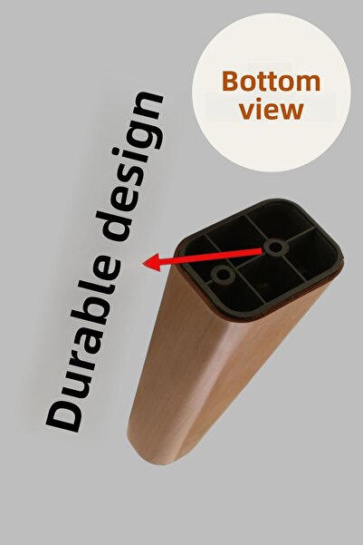 MH MiniHediye Linden Luxury Furniture Sofa Tv Unit Armchair Leg 14 cm Brown Wood Patterned Base Legs