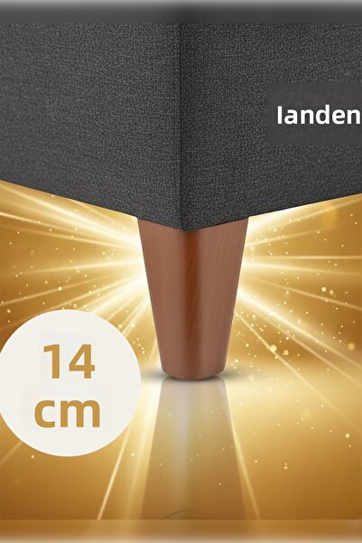 MH MiniHediye Linden Luxury Furniture Sofa Tv Unit Armchair Leg 14 cm Brown Wood Patterned Base Legs