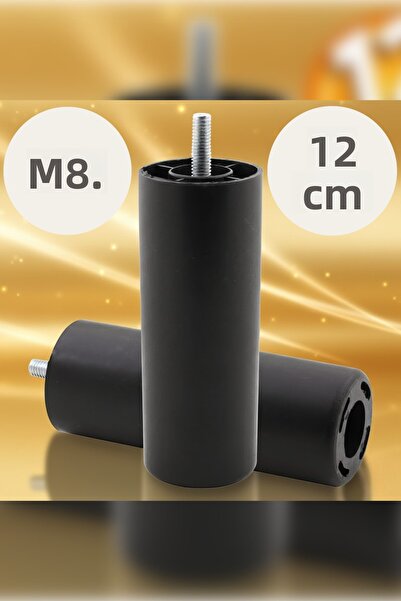 MH MiniHediye Furniture Sofa Seat Base Heightening Riser M8 Bolted In-Situ Support Leg Feet Black 12cm
