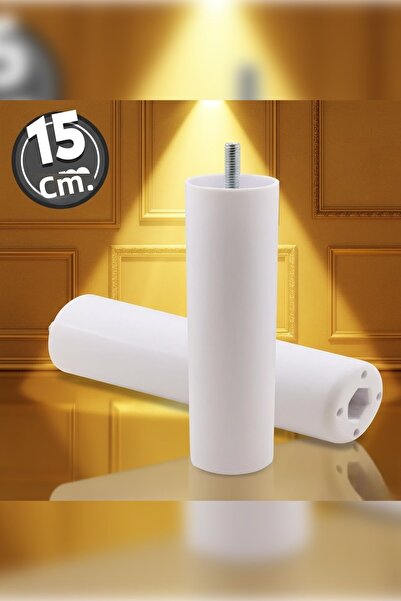 MH MiniHediye Furniture Sofa Seat Base Heightening Riser M8 Bolt-On Incediş Support Leg Feet White 15cm