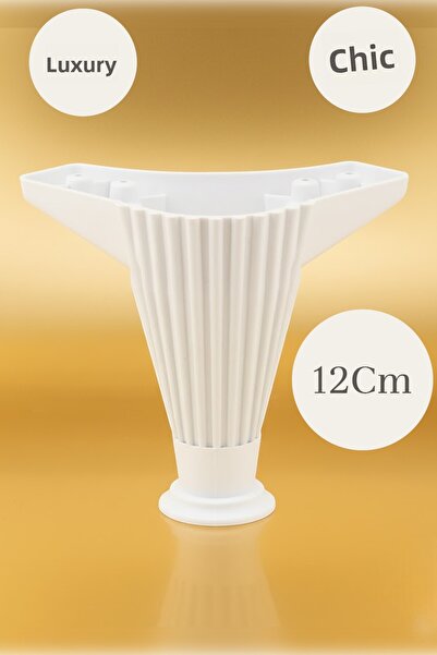 MH MiniHediye Furniture Sofa Armchair Tv Unit Pouf Leg 12 cm White Base Leg Feet