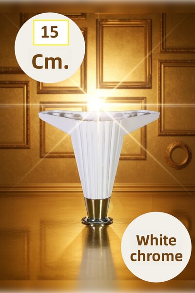 MH MiniHediye Elista Furniture Sofa Leg Coffee Table Tv Unit Legs Riser 15 cm White Chrome