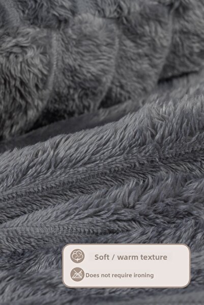 Elart Mateo Blanket Set Double Size Wellsoft 3 Pieces (230X250 cm) Anthracite