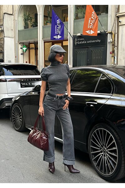 MEECY Women Baggy Jean High Waist Palazzo Stretchy Denim Pants