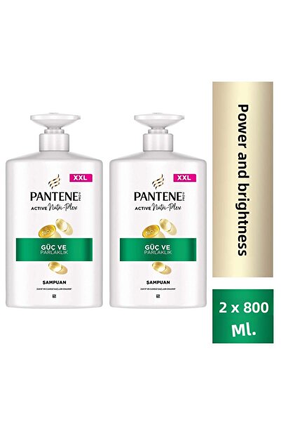 Pantene Power & Shine Shampoo 800ml Pump Bottle for Weak and Dull Hair X 2 Pcs