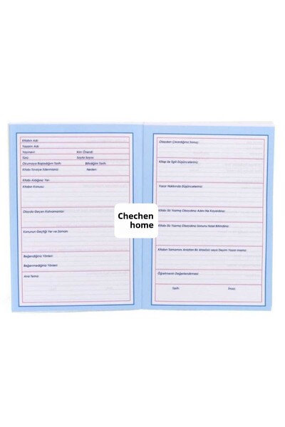 ÇEÇEN HOME Book Reading and Summary Notebook, Assessment and Activity Notebook
