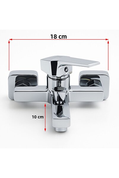 Badem10 Bathroom Faucet Chrome Plated Rustproof Body Ceramic Cartridge Water Saving Wall Mounted Tap