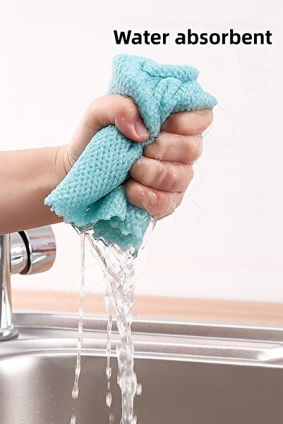 Destpak 3 Pcs Tough Dirt Cloth - Double Sided - Ultra Quality - Water Absorbent - Countertop Cloth - All Surfaces