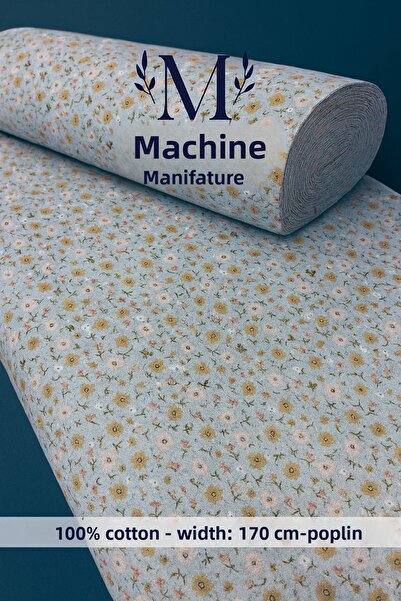 MEKİK MANİFATURA قماش بوبلين قطن 100% - عرض 170 سم - نقشة زهور