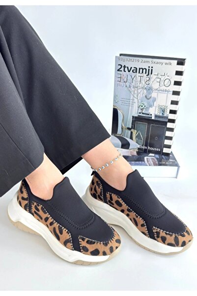 ALFA AKSESUAR 03 Kendy Leopard Nubuck Sports Shoes