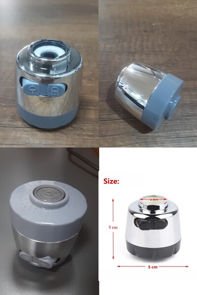 BULİTRA Su Armatürleri New 22mm Faucet Aerator Bubbler Sprayer Water Saving Tap Filter Two Modes Grey