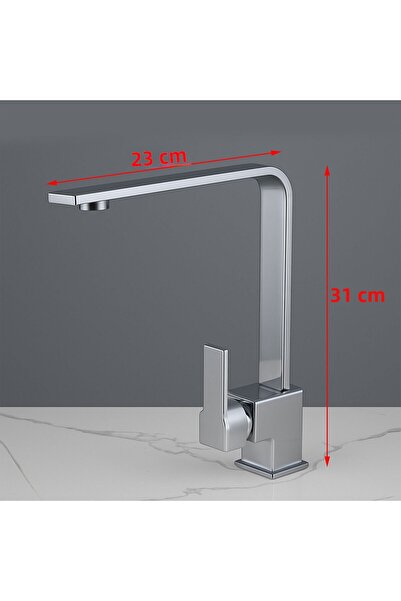 Badem10 Kitchen Sink Faucet Chrome Durable Water-Saving Sink Tap with 360 Degree Rotating Head