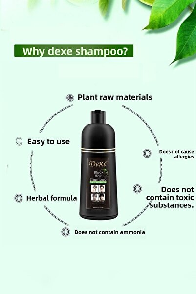 Dexe Black Colored White Concealer Shampoo - 400 Ml Large Size