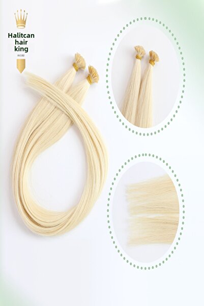 HalitCan HairKing Păr platină de 55 cm 100 bucăți - 100% uman real, micro-sud...