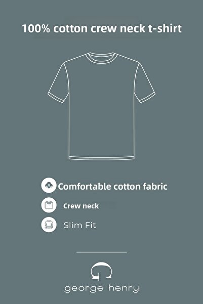 George Henry Unisex Πακέτο 5 100% βαμβακερών λευκών μπλουζών με λεπτή εφαρμογή με λαιμόκοψη