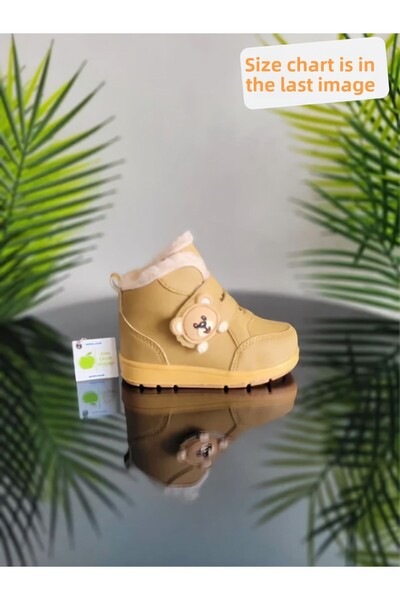 elma bebe Βρεφικές παιδικές χειμερινές μπότες με ανατομική μάλλινη γούνα και Velcro - Ο πίνακας μεγεθών είναι η τελευταία εικόνα