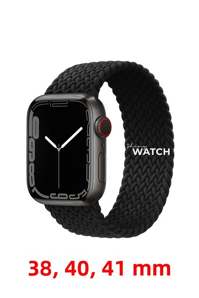 Shinytech ساعة أبل بسوار شبكي أسود - مقاس 38/40/41 ملم W10 42 ملم S
