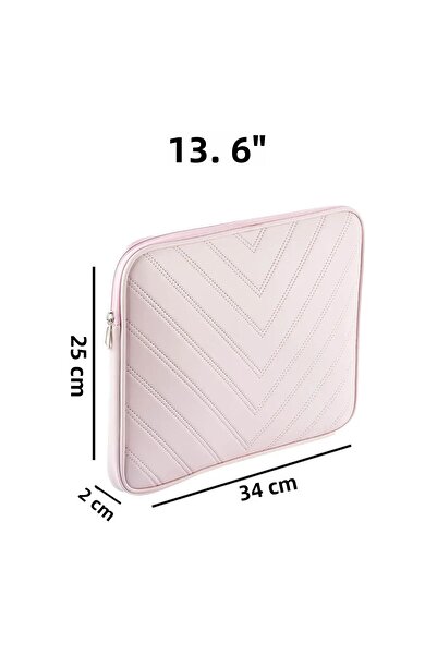 NS reliable Notebook Laptop Macbook Τσάντα από συνθετικό δέρμα 13"-13,6" ίντσες - 800-απλό ανοιχτό ροζ