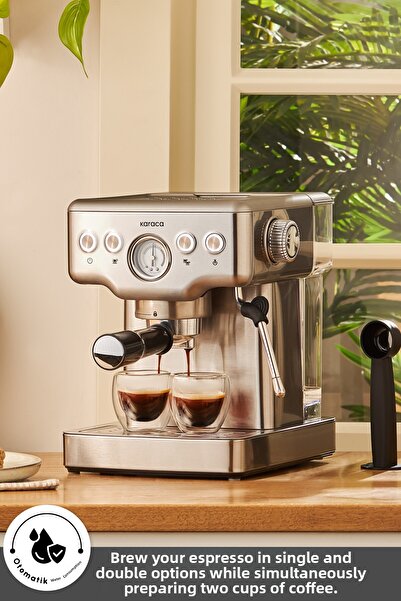 Karaca Coffee Art 1353 20 Bar Pressure Espresso, Latte Cappuccino Americano Machine with Milk Frother