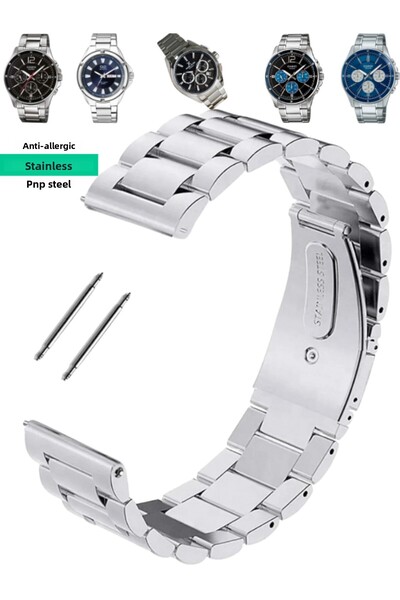 onlinekordon ⌚   حزام ساعة معدني من الفولاذ المقاوم للصدأ مقاس 20 ملم |   مقاوم للماء، دبوس فولاذي، أنيق ومتين