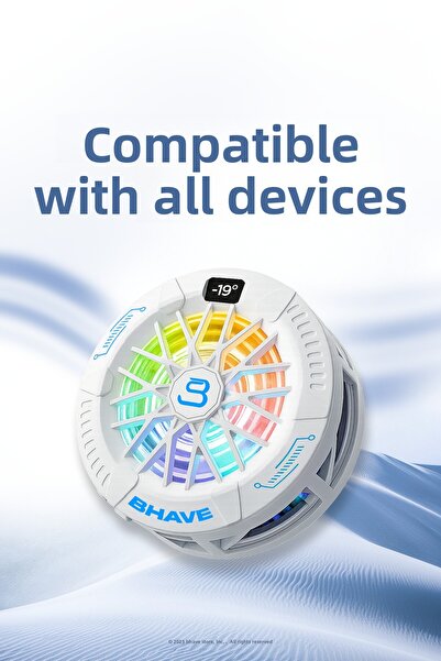 Bhave Iceq | Phone Cooler | Magsafe & Clips | 3 Stage Silent Fan with Rgb Led Display