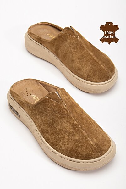 Polomia Comfort Nova γυναικείο γνήσιο δέρμα σουέτ κλειστό μπροστινό μέρος Cool λεπτομέρεια από καουτσούκ Άνετη σόλα Casual Sabo Daily Home Παντόφλες