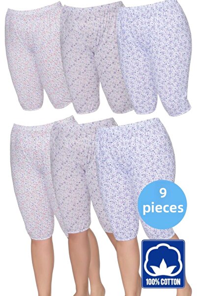 Tezzgelsin طقم نسائي مكون من 6 قطع - 100% قطن، طباعة مطبوعة، بيجامة قصيرة مرنة