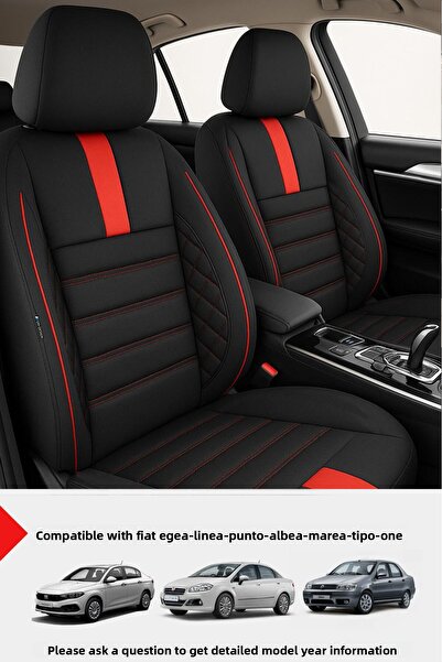 GM-DESIGN غطاء مقعد سيارة من ريش التايلاندي الأحمر من Oniks (متوافق مع FİAT E...