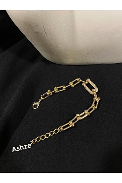 Passionis Jewelry Gold Zircon Stone Tiffany Chain Model Bracelet