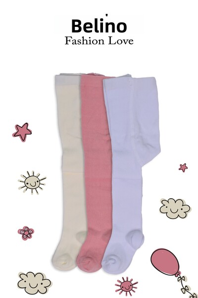 Belyy Socks Belyy 3 Pack Cotton Baby Girl Pantyhose