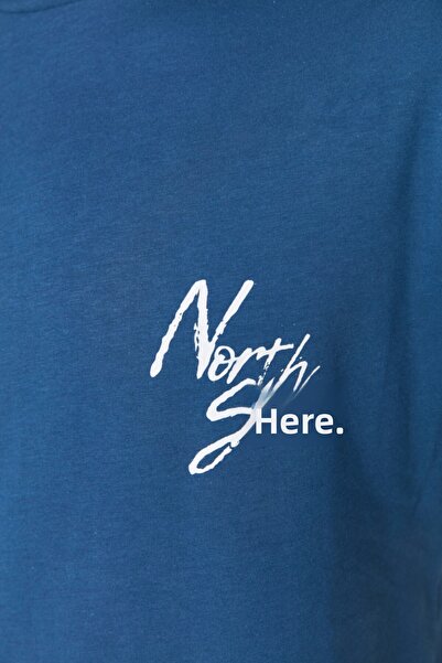 Trendyol Collection Bavlněné tričko Indigo Crew Neck Printed Wide Cut - Tmnss20Ts1099