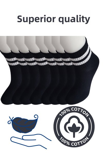 DİLRUBA AVM Quality Cotton Soft Unisex Ring Patterned College Socks (8 Pairs)