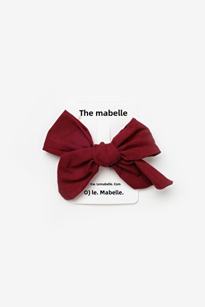 Le Mabelle Girl's Burgundy Bow Clip - Buckle Design