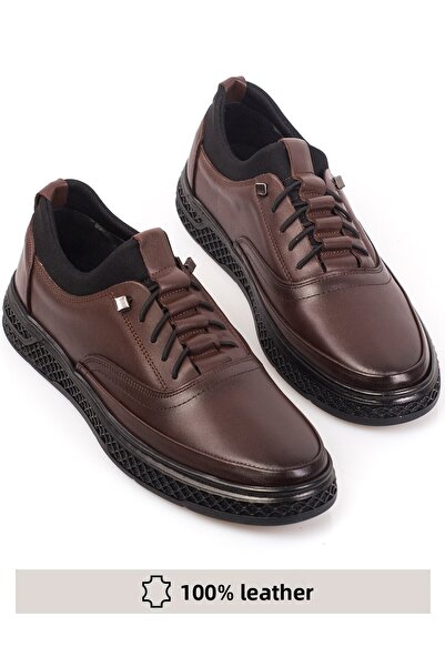 depderi Καφέ - Γνήσιο δέρμα, Ανδρικά Sneaker Παπούτσια από Δερμάτινο χωρίς κορδόνια