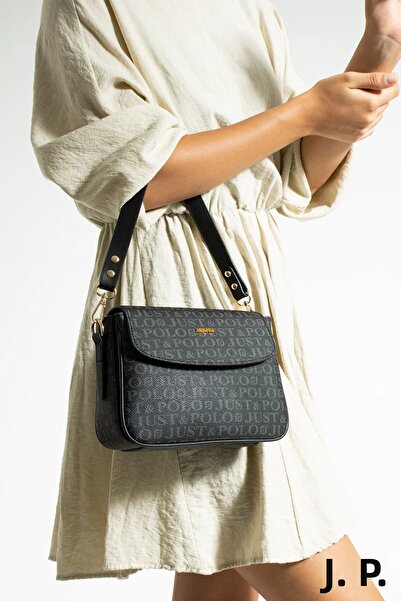 Just Polo Stone 2 Compartment Shoulder Bag Monogram 2197mh