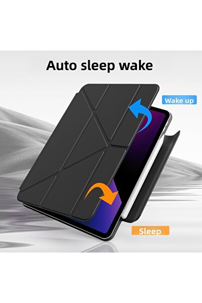 m.tk moveteck iPad Air 13 M2 M3 2024 2025 Compatible Magic Keyboard Slim Case Smart Cover with Magnet Lock Holder