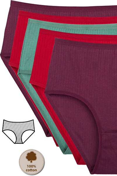 Humaone Chiloți pentru femei, 100% bumbac, 5 piese, talie înaltă, Bt2-b5