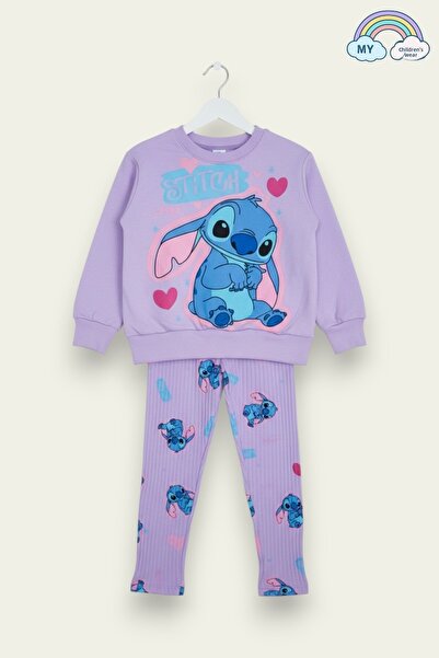 My Kids Wear Set hanorac și jambiere liliac pentru fetiță – Imprimat 4-10 ani...
