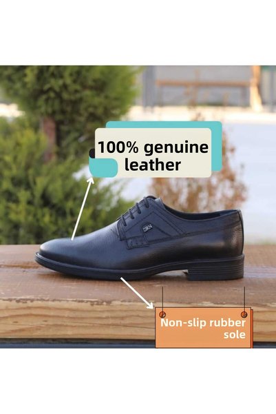 LİCCAS Men's Winter Shoes Genuine Leather Rubber and Non-Slip Sole Bonded