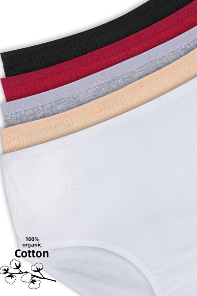 Humaone Γυναικείο ψηλόμεσο εσώρουχο 100% βαμβάκι 5 συσκευασιών Bt2-b1