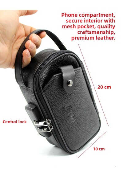 Çanta Sepetim Geantă de mână portofoliu din piele neagră, cu blocare, geantă ...