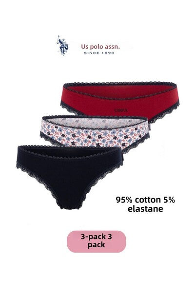 U.S. Polo Assn. Γυναικείο σετ slips 3er με άδεια USPA (95% βαμβάκι, 5% elsthan)